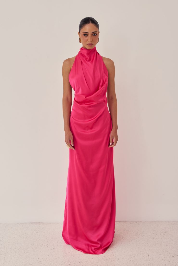 Foto do produto Vestido Cetim Aurora Magenta