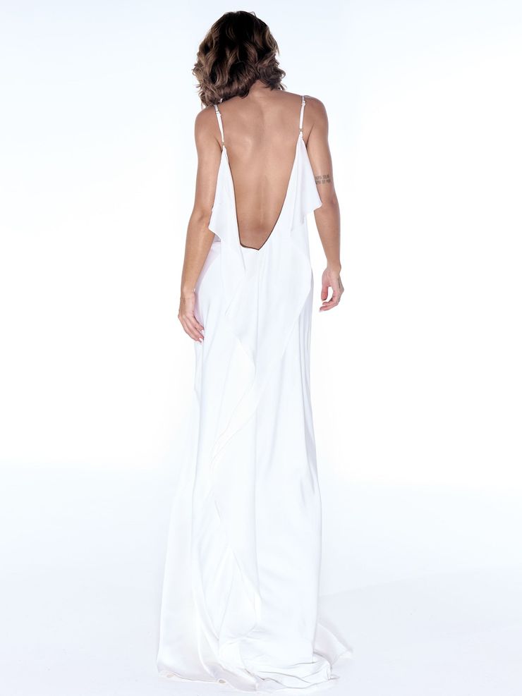 Foto do produto Vestido Cetim Zuri Off White