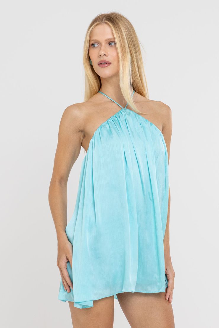 Foto do produto Vestido Curto Francesca Azul Turquesa Claro