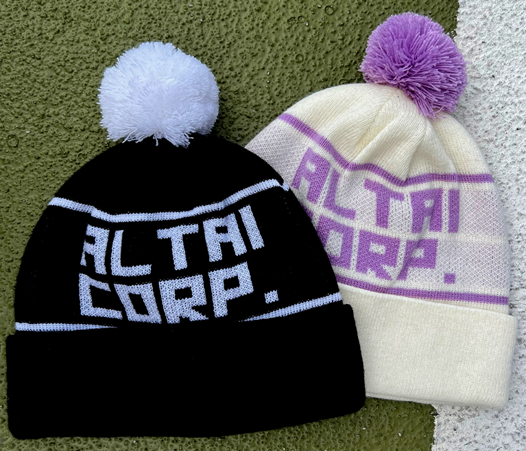 Toca de lã gorro unissex com pompom preto e branco xadrez