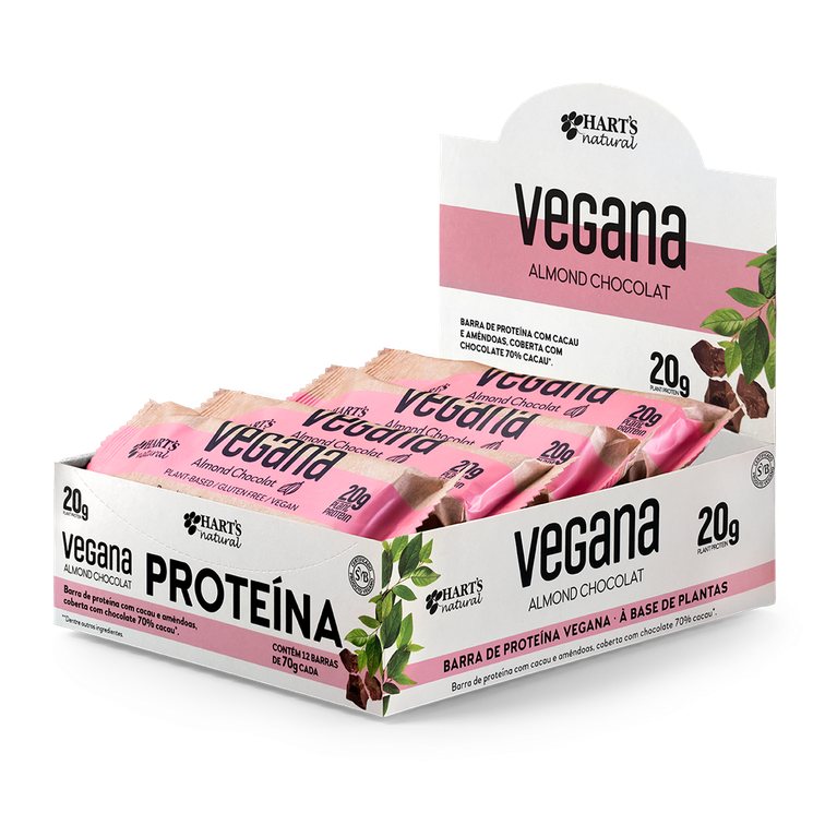 Harts Natural Barra De Proteína Vegana Amêndoas E Chocolate 3584