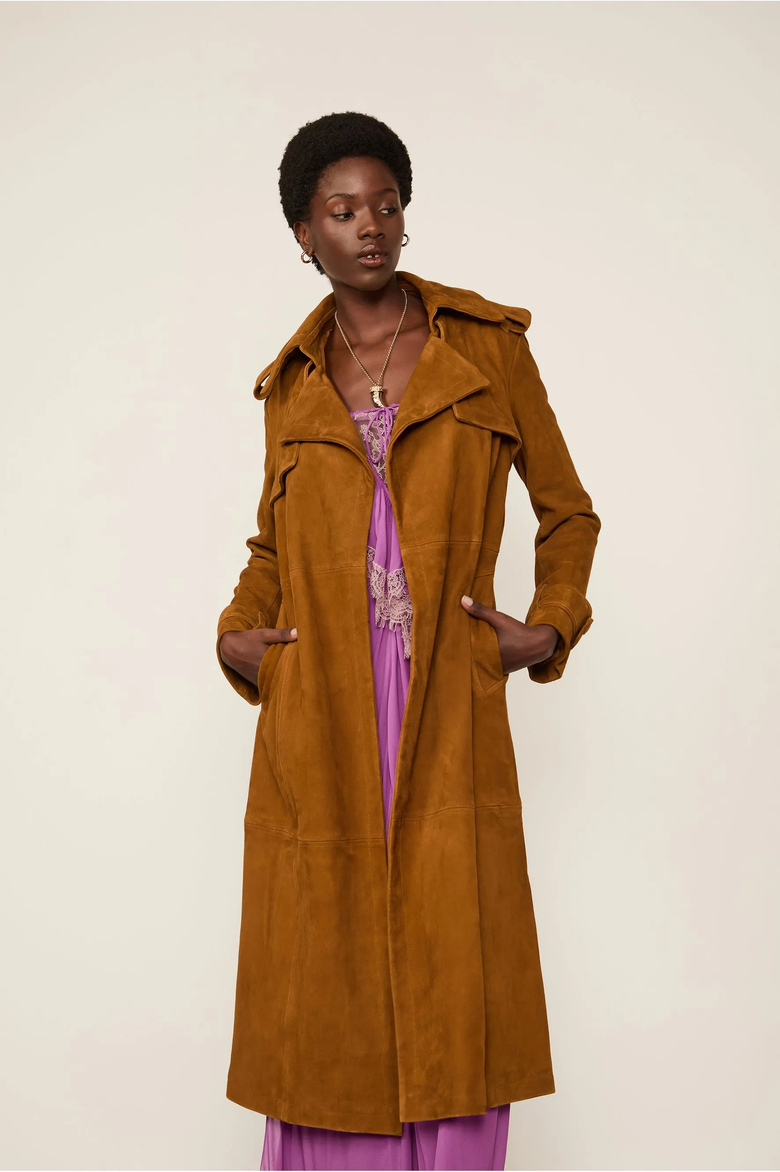 TRENCH COAT DE CHAMOIS LONGO - ANIMALE