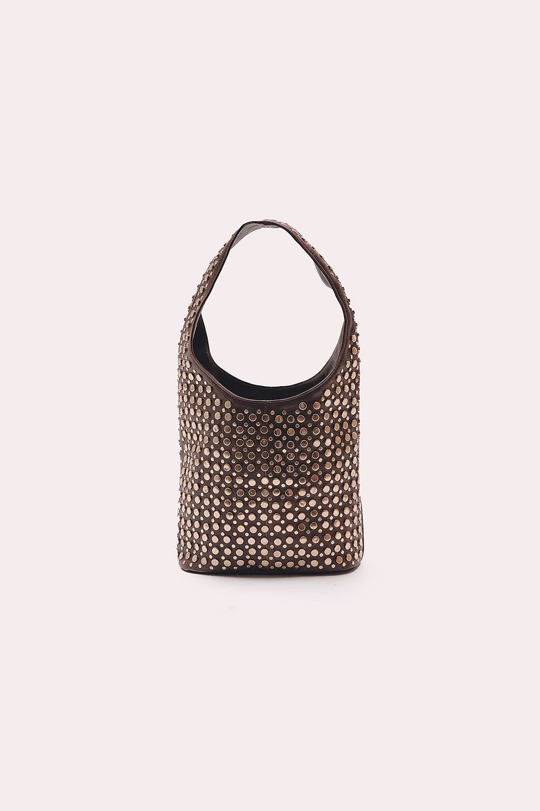 Bolsa Hell Angel Bucket em Couro com Tachas – Ares