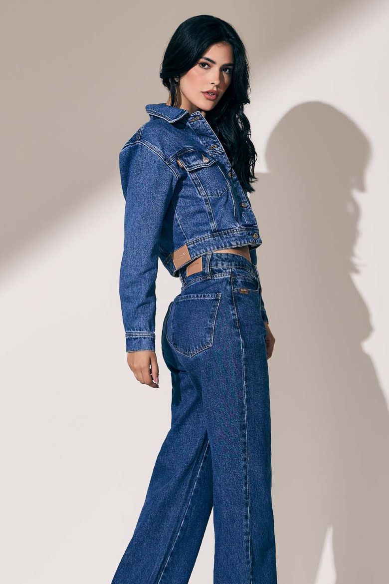 Jaqueta Cropped Jeans Cós Largo - Buccanes Jeans