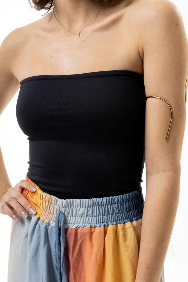 BLUSA TUBE TOP PRETO FAIXA LONGO - Hibisco Beach