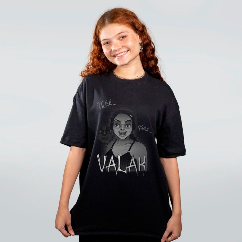 CAMISETA OVERSIZED PRETA - VALAK - LOLJA - Atelier do Sicko LTDA