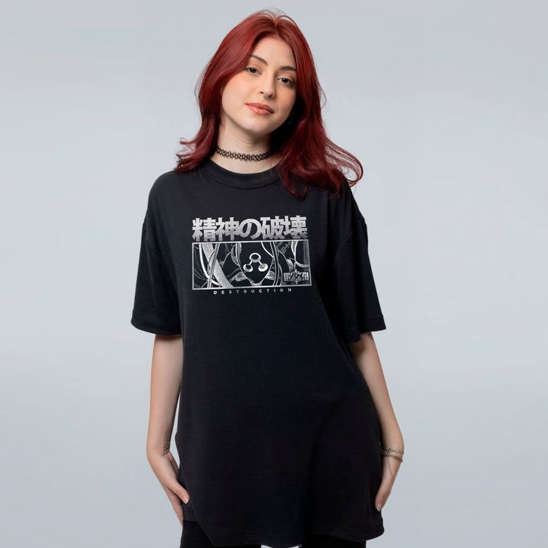 CAMISETA OVERSIZED PRETA - DESTRUCTION - LOLJA - Atelier do Sicko LTDA