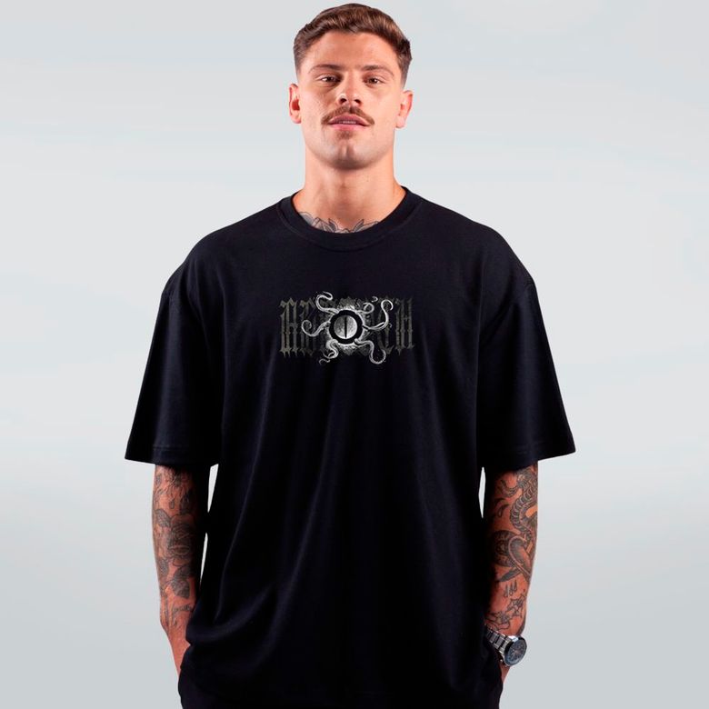 CAMISETA OVERSIZED PRETA - AZATHOTH - LOLJA - Atelier do Sicko LTDA