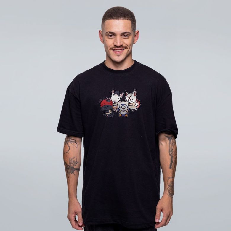 CAMISETA OVERSIZED PRETA - FROGG CLUB - LOLJA - Atelier do Sicko LTDA