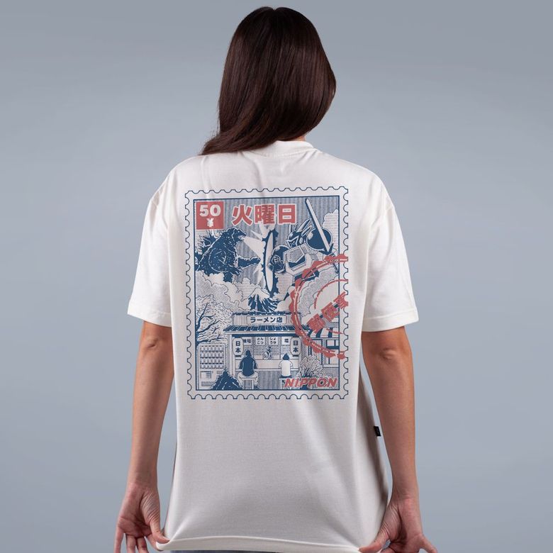 CAMISETA OVERSIZED OFF WHITE - NIPON ARRIVE - LOLJA - Atelier do