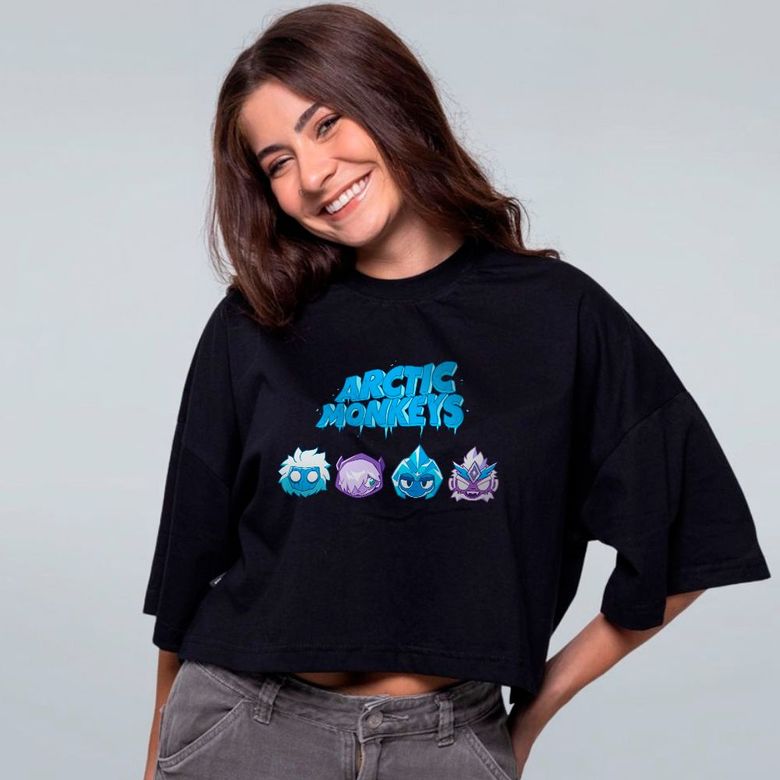 CROPPED OVERSIZED PRETO - ARCTIC MONKEYS - LOLJA - Atelier do