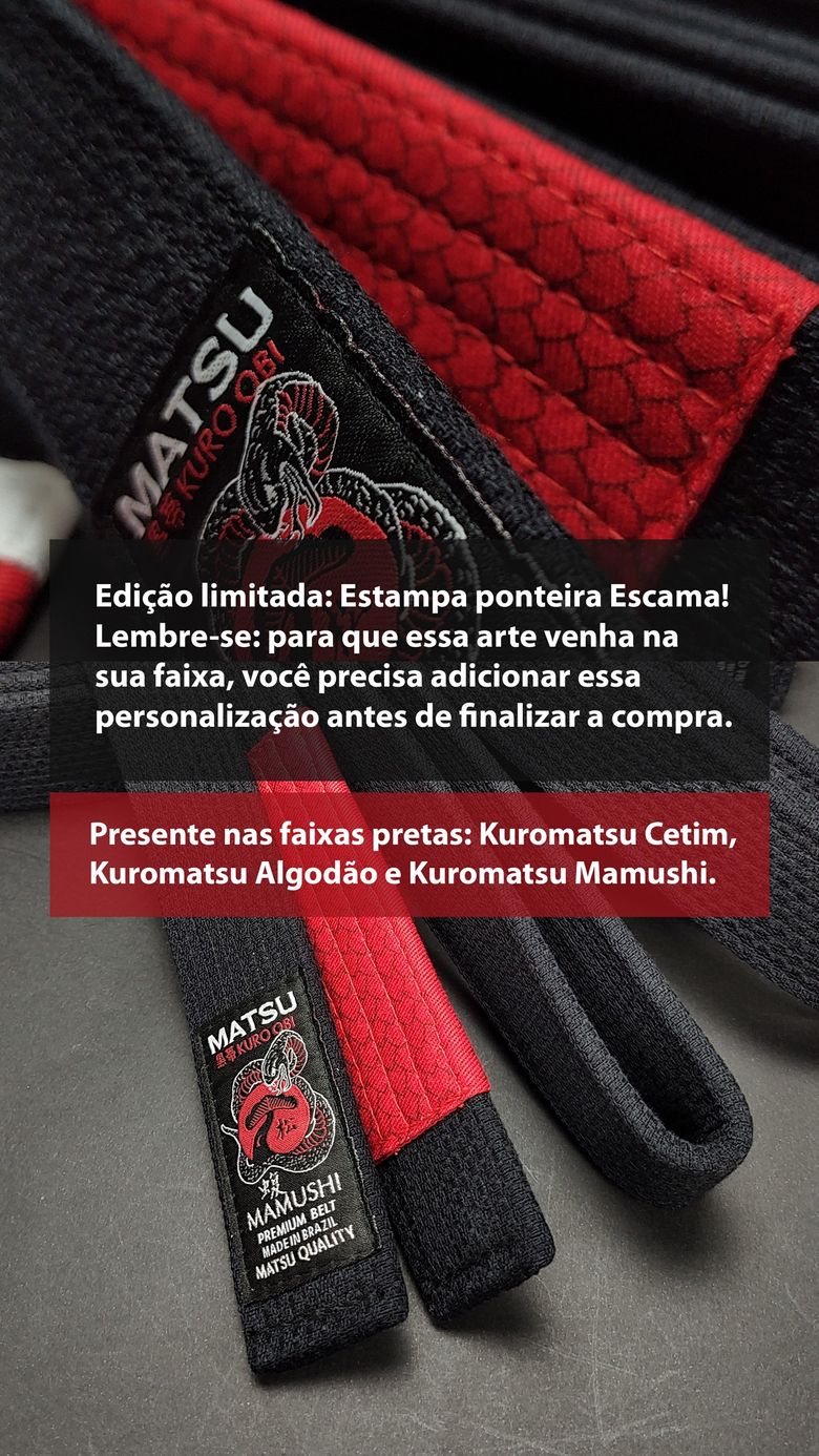 KUROMATSU COM PONTEIRA- Faixa Preta Premium - CETIM - Matsu Clã