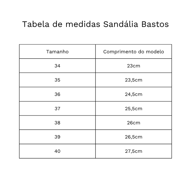 Imagem da tabela de medidas