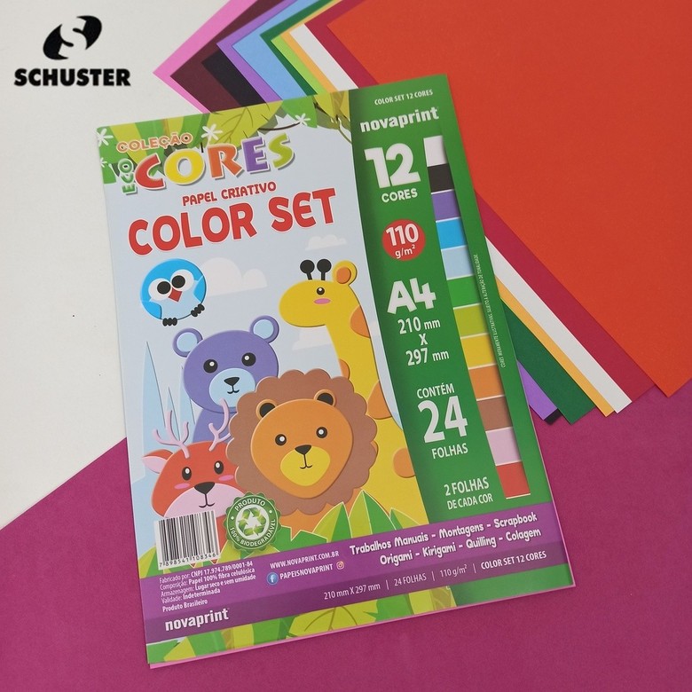 Papel Criativo Color Set A4 24 Folhas Novaprint Br Ltda 0035