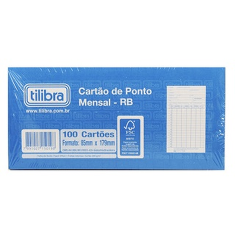 Cartão De Ponto Mensal Rb 100 Folhas Tilibra Br Ltda 8626