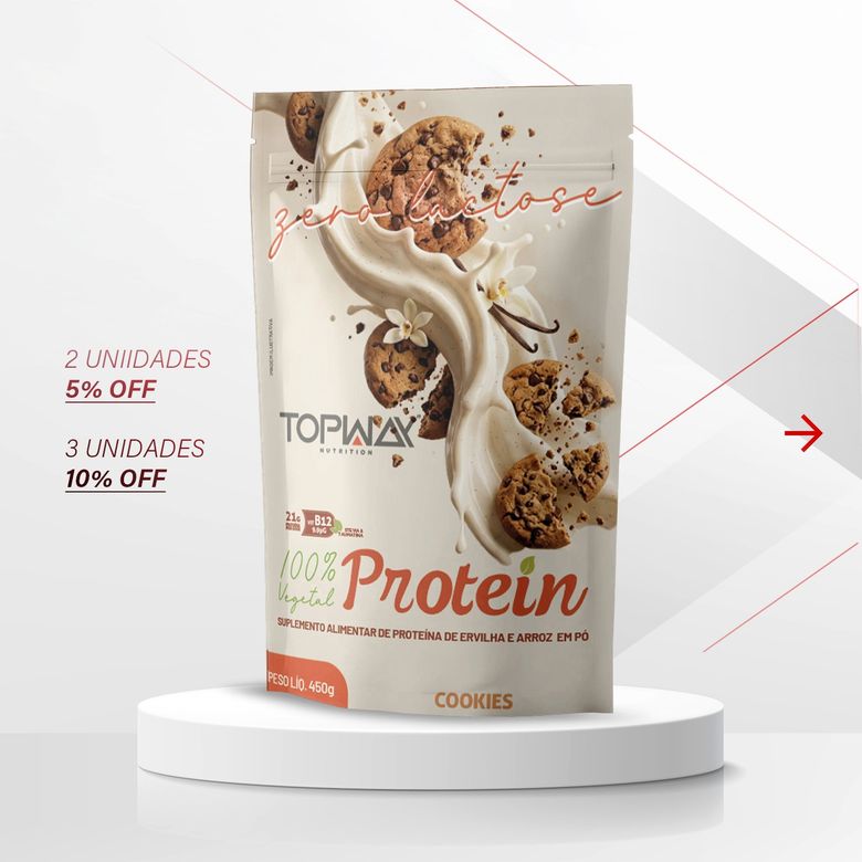100% PROTEÍNA ZERO LACTOSE VEGETAL COOKIES - 450G - TW NUTRITION LTDA