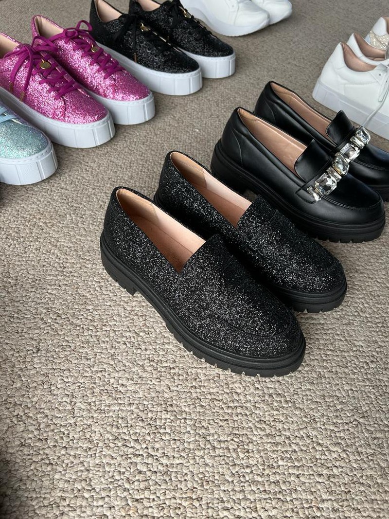 MOCASSIM IT GLITTER PRETO