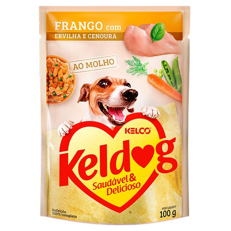 Sachê Keldog sabor Frango com Ervilha e Cenoura 100gr