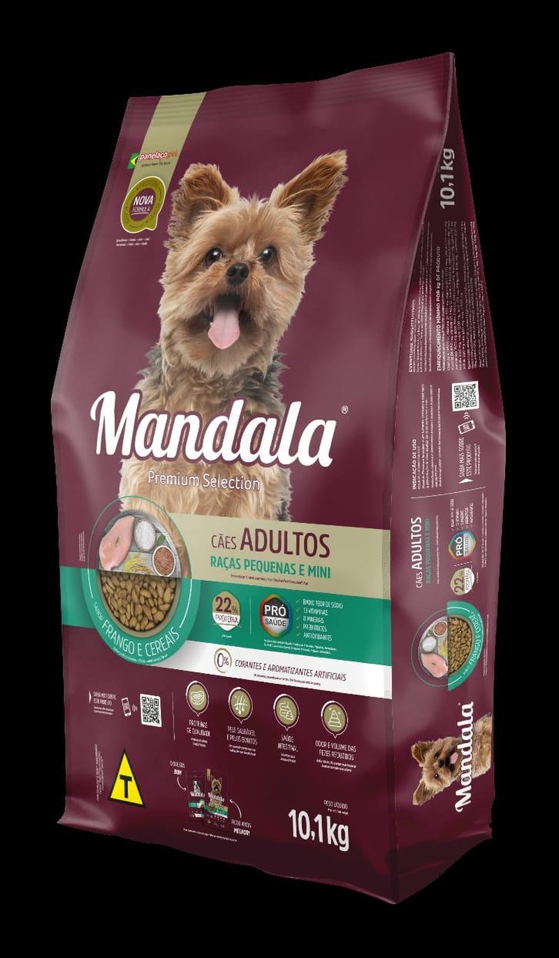 Mandala sabor Frango e Cereais para Cães Adultos de Raças Pequenas e Minis 10.1kg