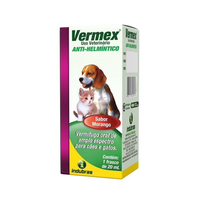 Vermex Vermífugo Líquido para Cães e Gatos 20ml