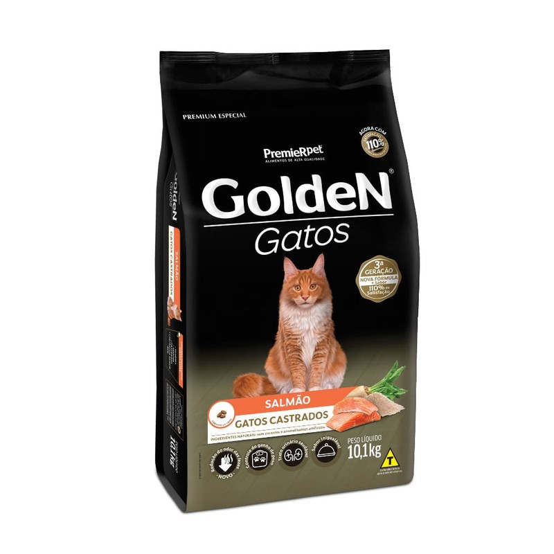 Golden sabor Salmão para Gatos Castrados 10.1kg