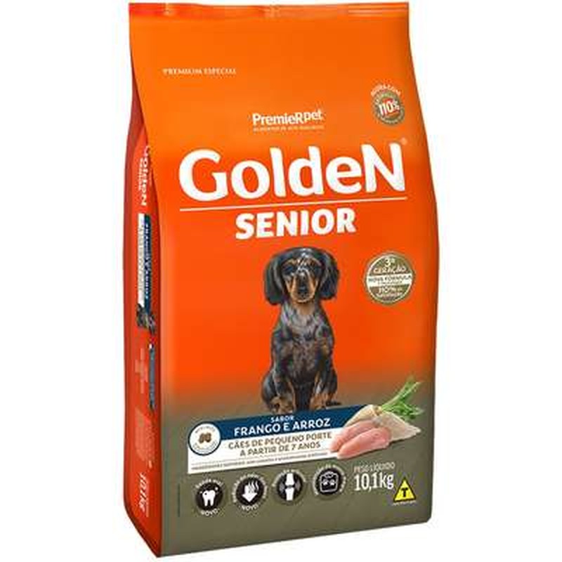 Golden Sênior sabor Frango e Arroz para Cães Adultos a partir de 7 anos 10.1kg