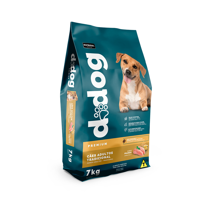 D Dog Premium Tradicional sabor Frango para Cães Adultos 15kg