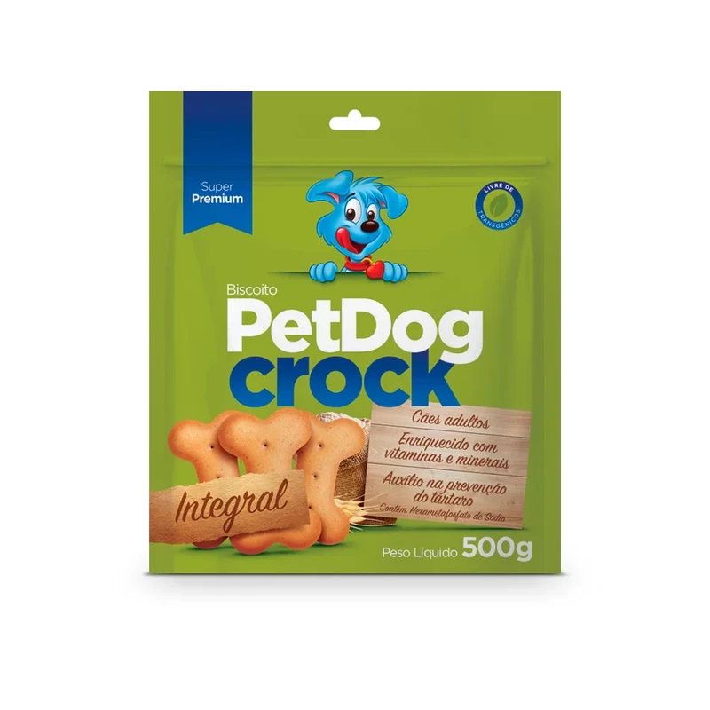 PetDog Crock Biscoito Integral para Cães de Todas as Raças 500g