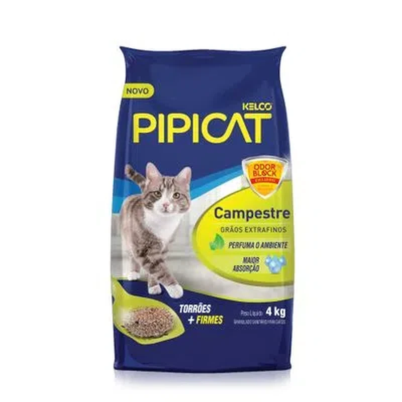 PipiCat Campestre Areia Higiênica para Gatos 4kg