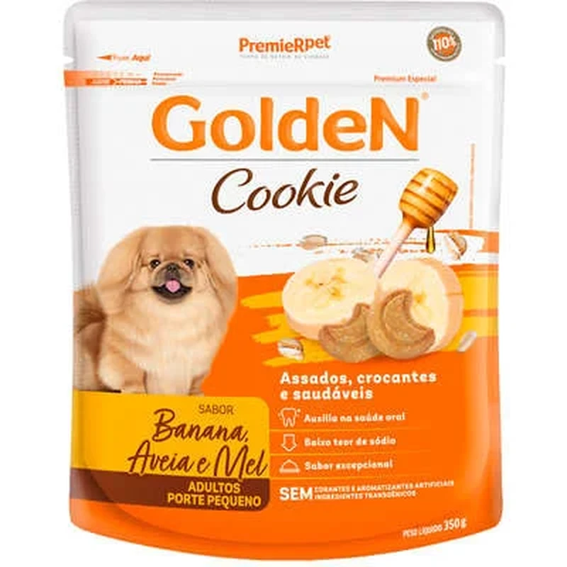 Cookie Golden sabor Banana, Aveia e Mel para Cães Adultos 350g