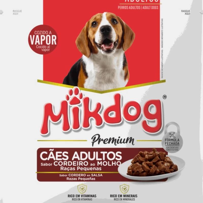 Sachê MikDog sabor Cordeiro para Cães de Raças Pequenas 100g