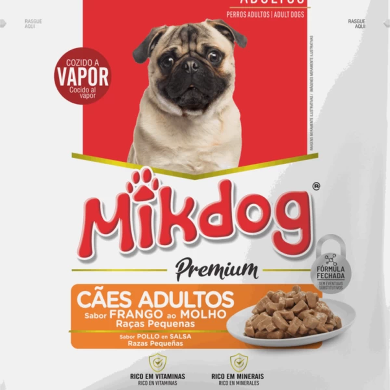 Sachê MikDog sabor Frango para Cães de Raças Pequenas 100g