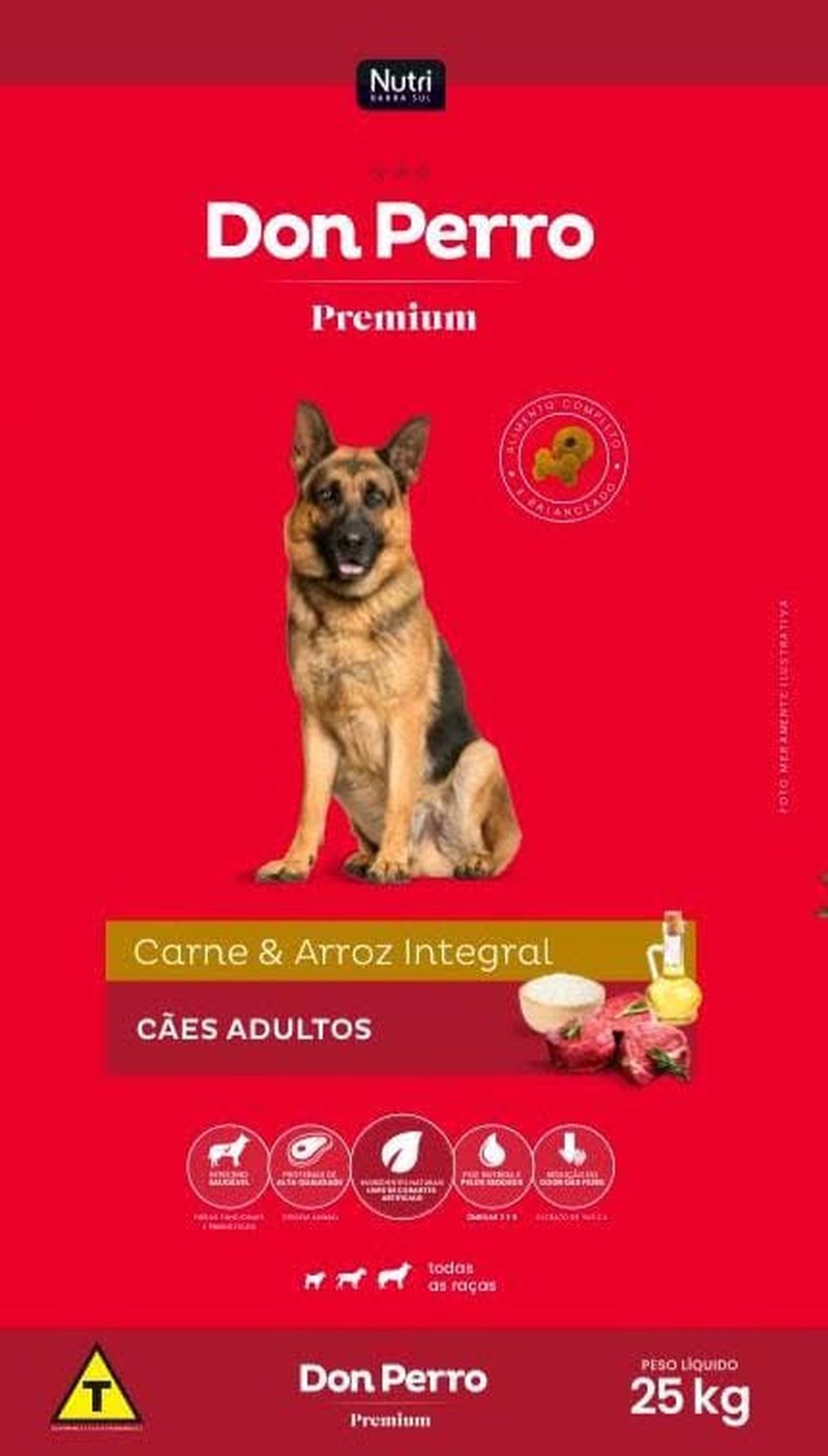 Don Perro Premium sabor Carne para Cães Adultos 15kg 