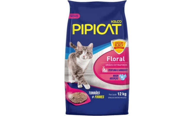 PipiCat Floral Areia Higiênica para Gatos 12kg