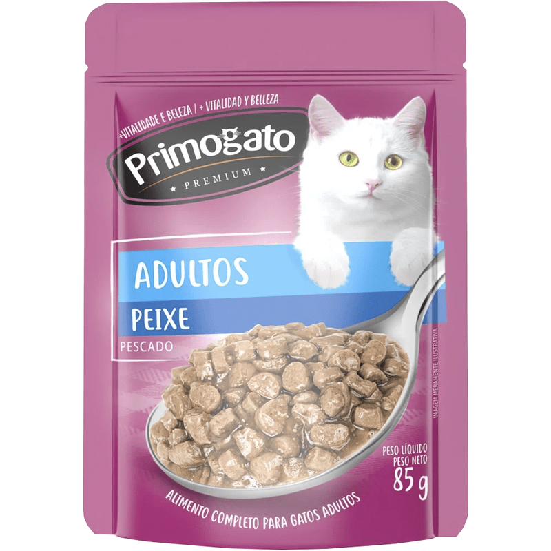 Sachê Primogato Premium sabor Peixe para Gatos Adultos 85gr