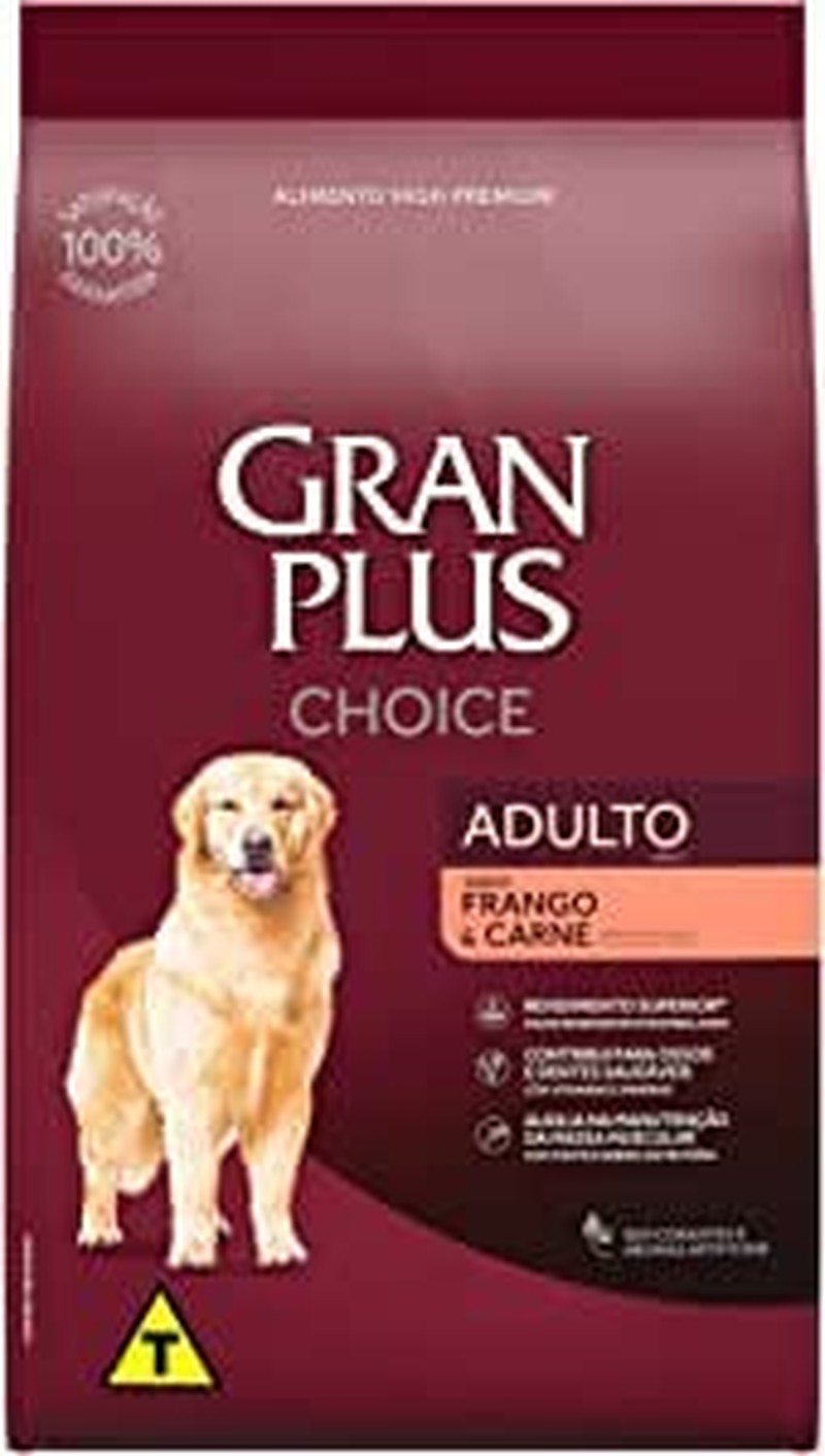 Gran Plus Choice sabor Frango e Carne para Cães Adultos 15kg