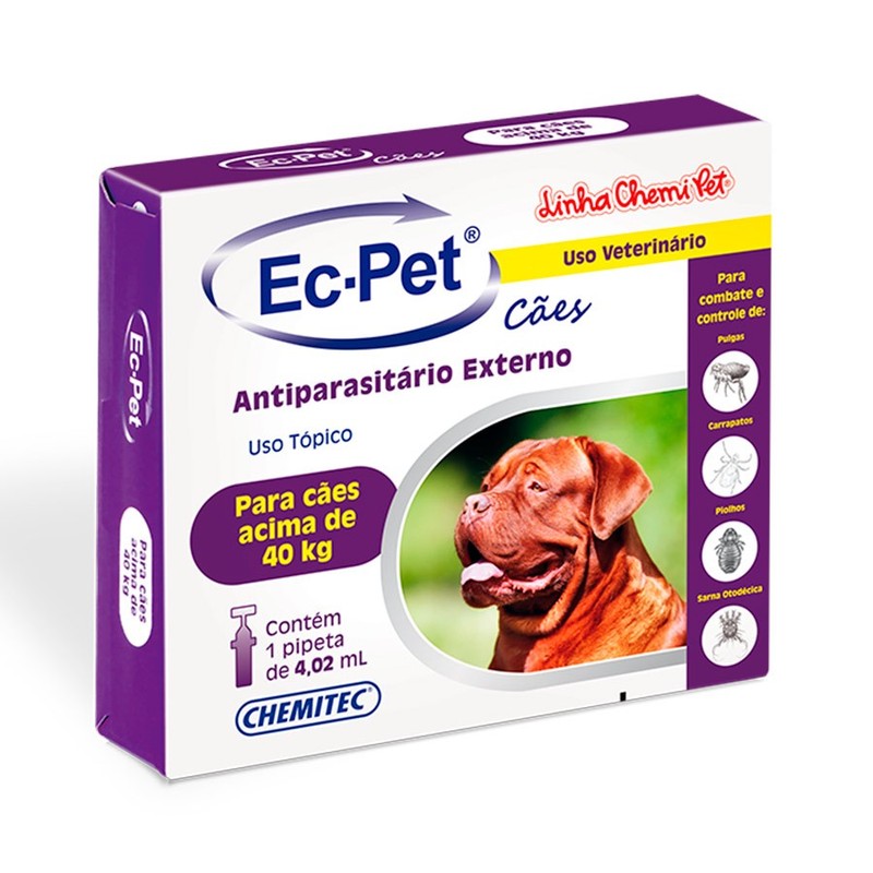 Ec-Pet Antipulgas e Sarnas 4,02ml para Cães acima de 40kg