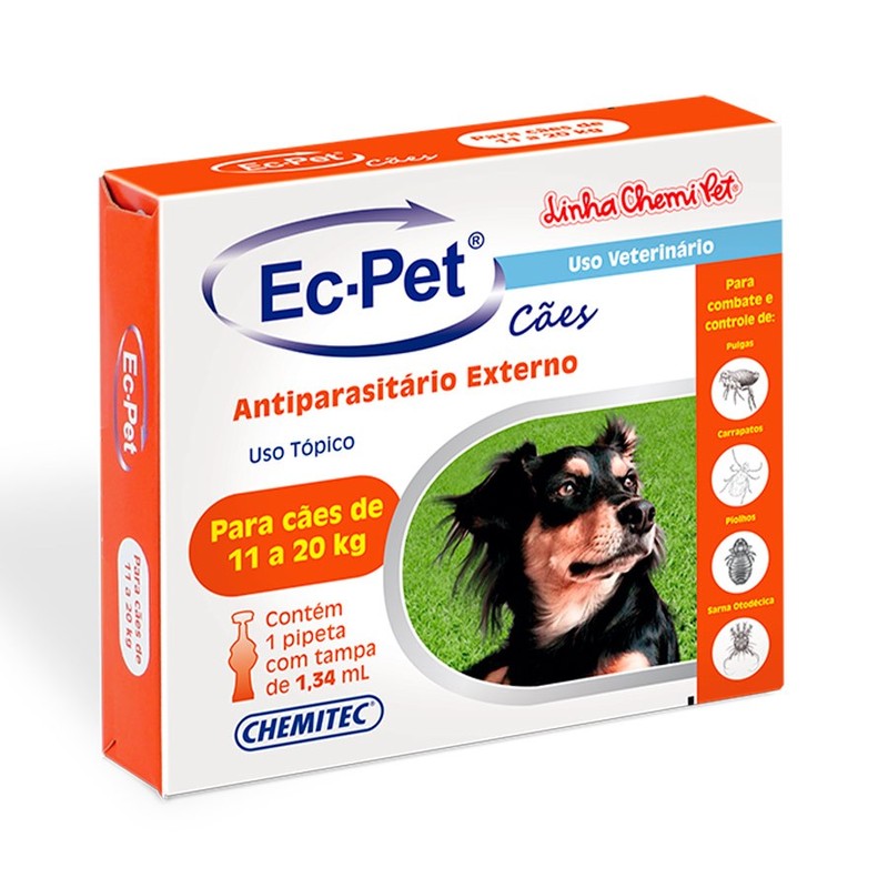 Ec-Pet Antipulgas e Sarna 1,34ml para Cães acima de 11 a 20kg