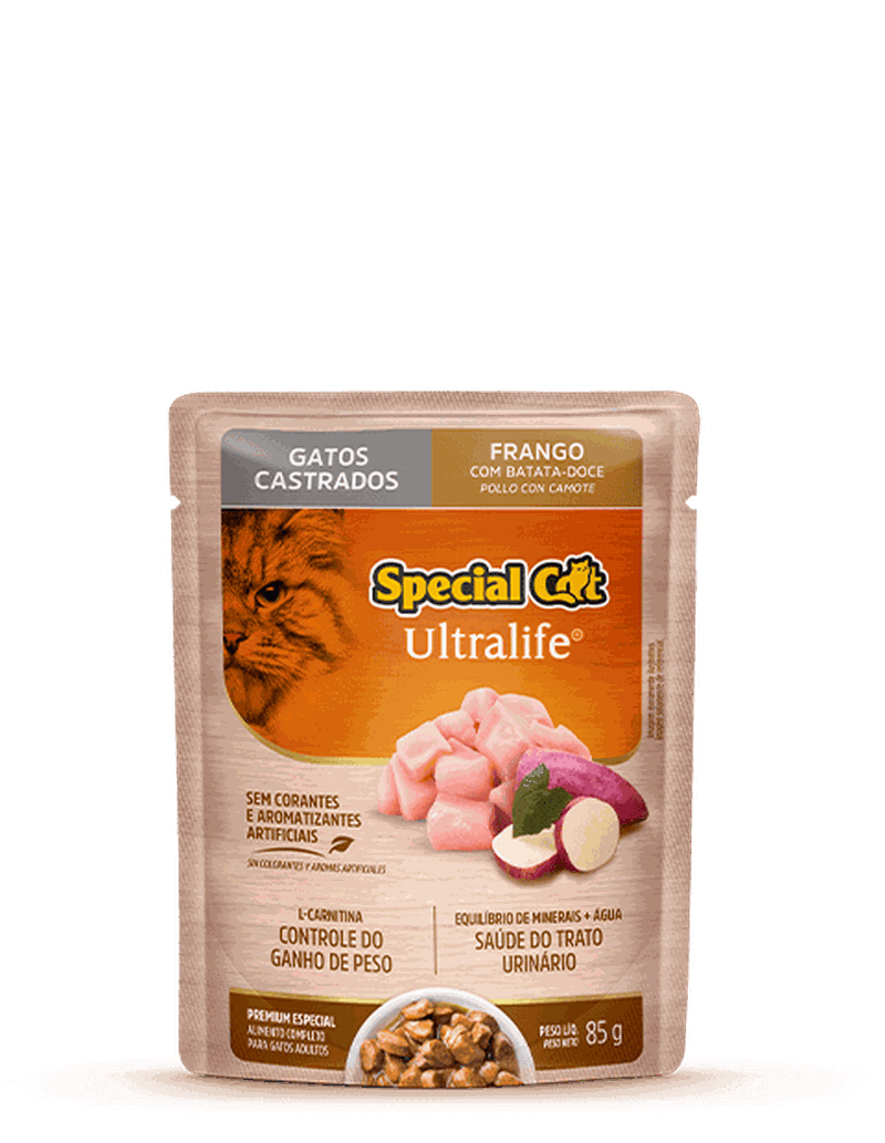 Sachê Special Cat Ultralife sabor Frango para Gatos Castrados 85g