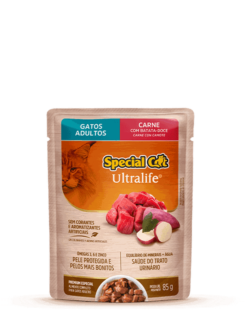 Sachê Special Cat Ultralife sabor Carne para Gatos Adultos 85g