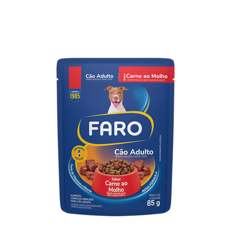 Sachê Faro sabor Carne para Cães Adultos 85g