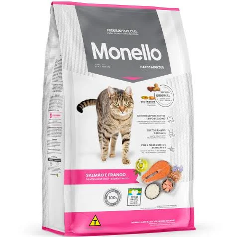 Monello sabor Salmão e Frango para Gatos Adultos 10.1kg