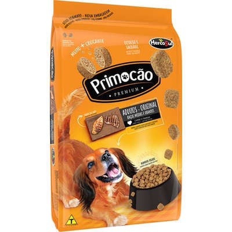 Primocão Premium Original sabor Carne e Arroz para Cães Adultos de Raças Médias eGrandes 10.1kg