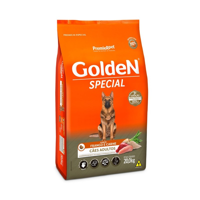 Golden Special sabor Frango e Carne para Cães Adultos 20kg