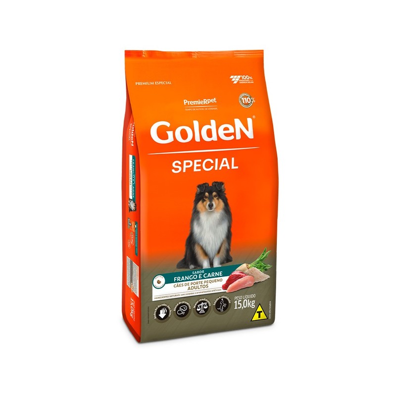 Golden Special sabor Frango e Carne para Cães de Raças Pequenas 15kg