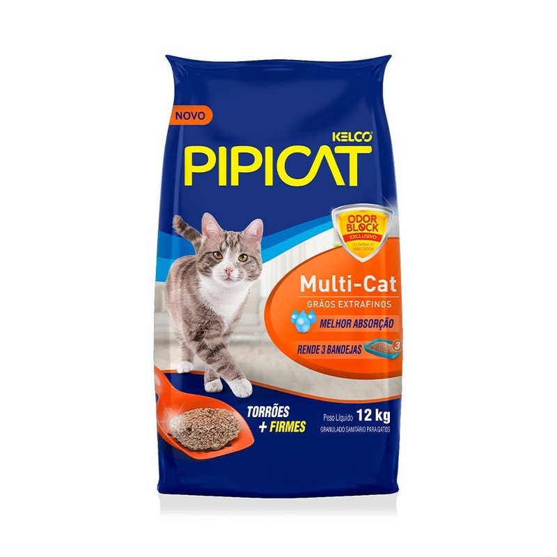 Pipicat Multi-Cat Areia Higiênica para Gatos 12kg