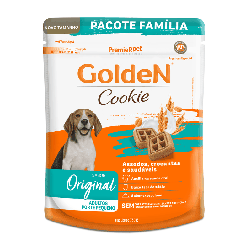 Cookie Golden sabor Original para Cães de Raças Pequenas 750g