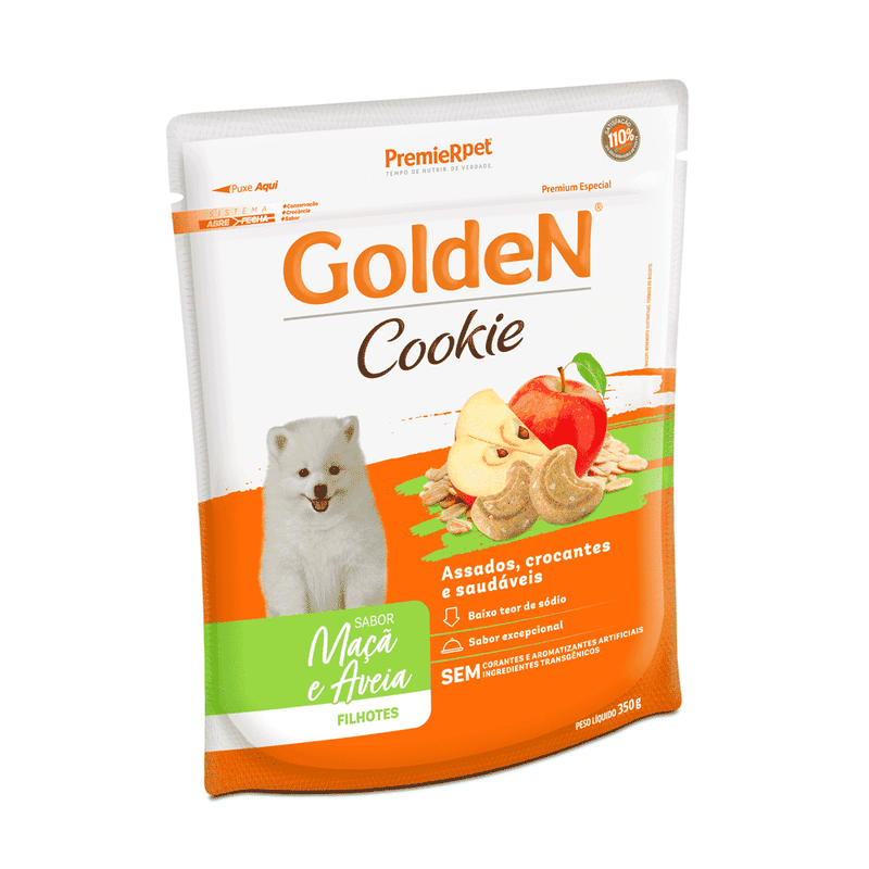 Cookie Golden sabor Maçã e Aveia para Cães Filhotes 350g