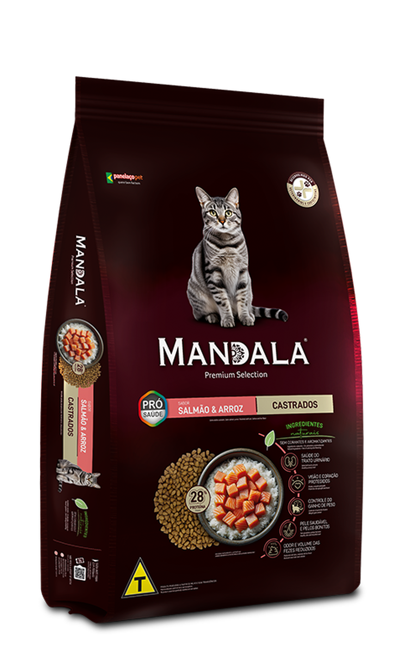 Mandala sabor Salmão e Arroz para Gatos Castrados 10.1kg