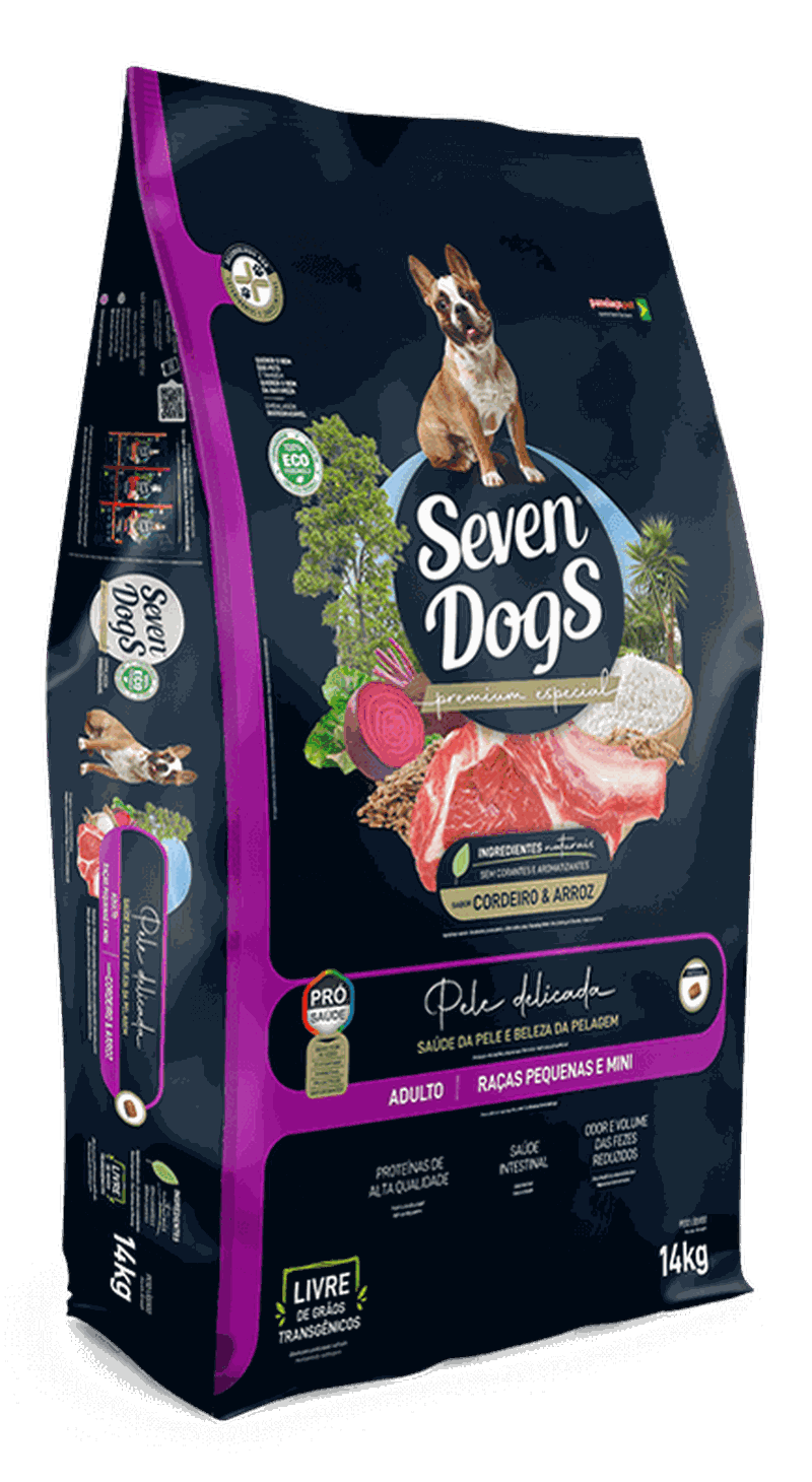 Seven Dogs sabor Cordeiro e Arroz para Cães de Raças Pequenas 14kg